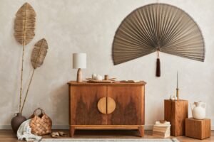 japandi style with second-hand furniture