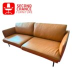 Modern Brown Leather 3-Seater Sofa