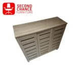 Light Wood 3-Door Shoe Cabinet