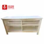 White TV Stand with Open Storage