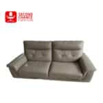 Modern Grey Leather Sofa- 3 Seater