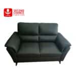 Modern Dark Grey Leather Sofa-2 Seater