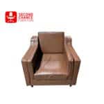 Brown Faux Leather Armchair Single Seater Sofa