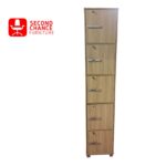 Light Wood 5-Drawer Filing Cabinet with Lock
