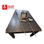 Pool Table with Cues, Balls, and Rack