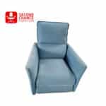 Comfortable Blue Fabric Recliner Armchair
