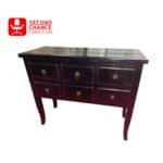 Black Wooden Cabinet with 6 Drawers