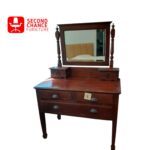 Vintage Wooden Dressing Table with Mirror and Drawers