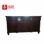 Dark Wood Dresser with Drawers and Cabinets
