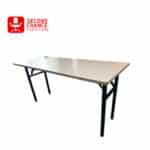 White Folding Table with Black Metal Legs