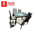 Glass top Dining table Set with Cushioned Chairs