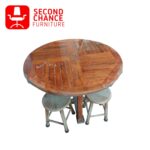 Round Wooden outdoor Table Set