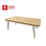 Wooden Coffee Table with White Legs