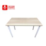 Light Wood Study Table with White Legs