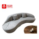 Modern Grey Curved Sofa
