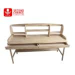 Wooden Study Desk with Shelves and Drawers