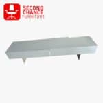 Modern White TV Console with 2 Drawers