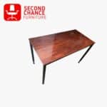 Wooden Top Table with Black Metal Legs
