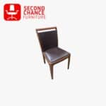 Brown Leather Dining Chairs x2