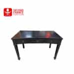 Black Wooden Desk with Drawers