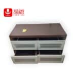 Modern TV Console with Glass Front Drawers