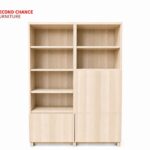 Tall Wooden Bookshelf with Doors
